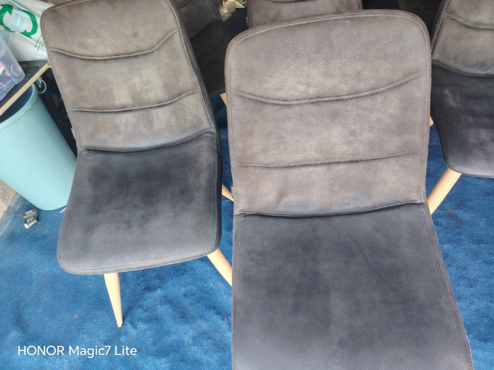 A vendre chaises alcantara, Maison & Meubles, Chaises, Gris, Enlèvement, Quatre, Tissus