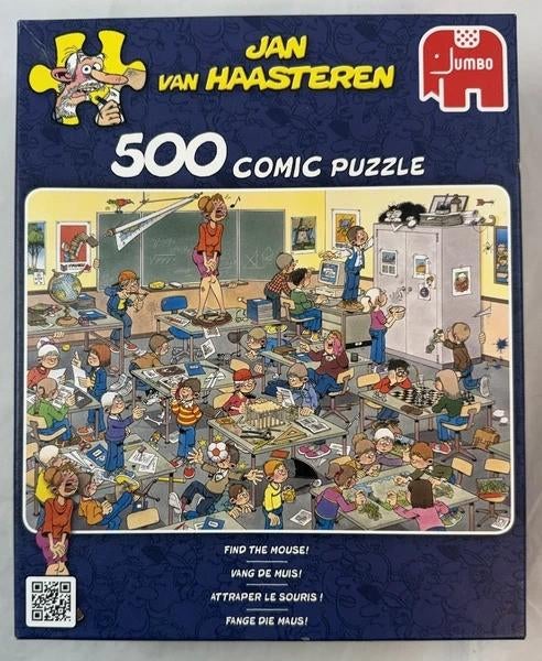 Jan van Haasteren Vang de Muis Puzzel 500 Stukjes Jumbo, Verzenden, 500 t/m 1500 stukjes, Zo goed als nieuw, Legpuzzel