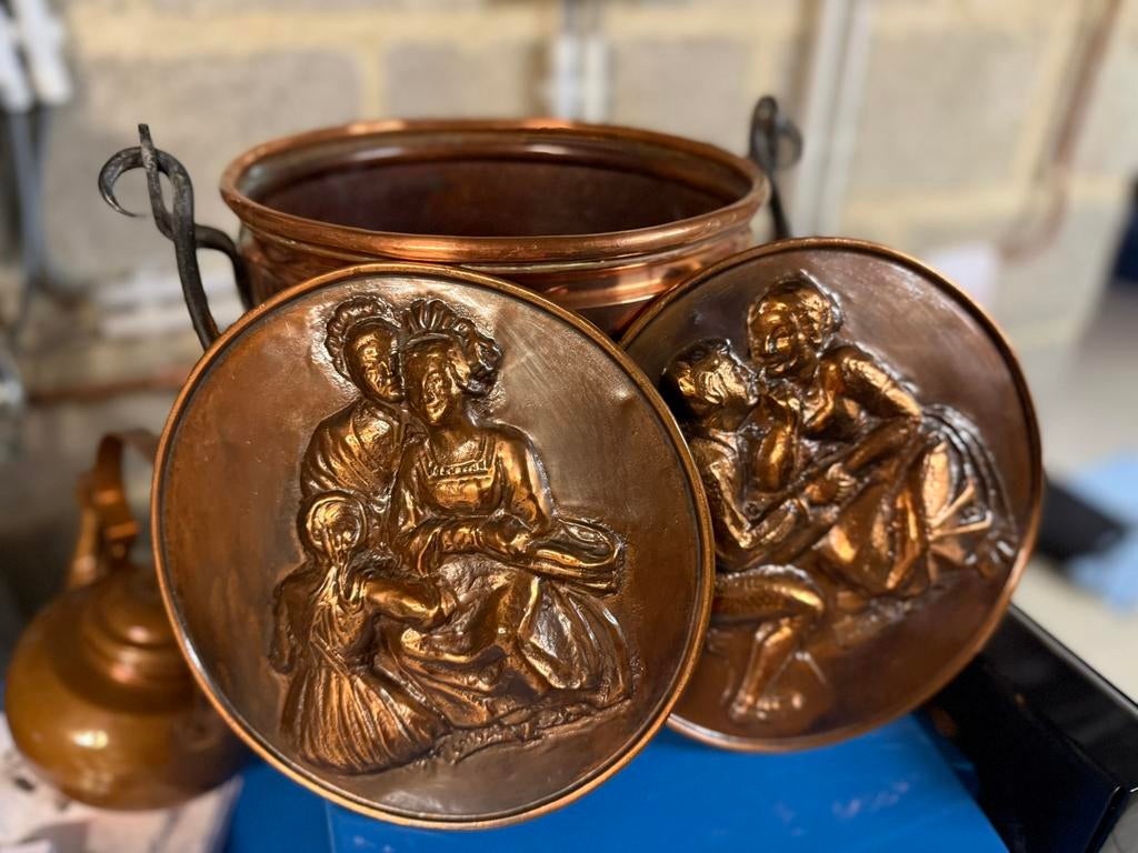 Assiette cuivre Martelé ancien, Enlèvement