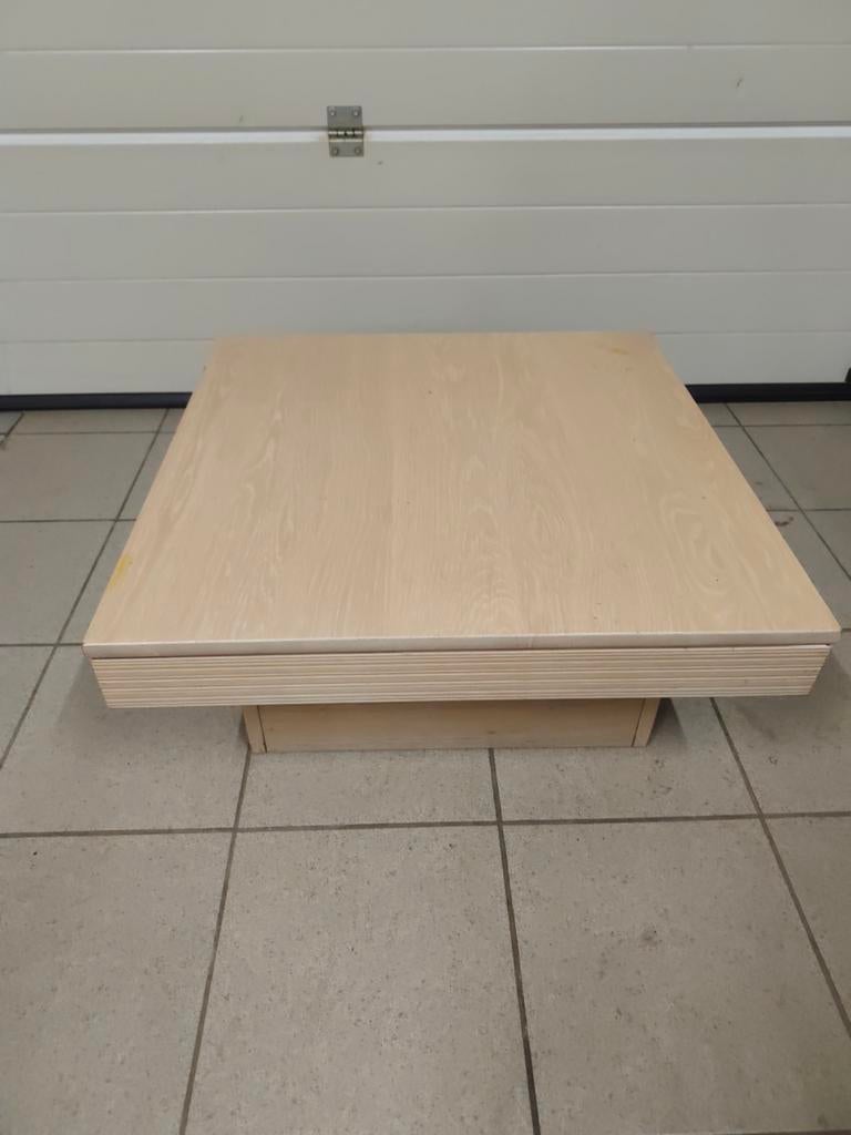 Table basse de salon en chêne massif blanchi, Maison & Meubles, Tables | Tables de salon, Enlèvement, Chêne