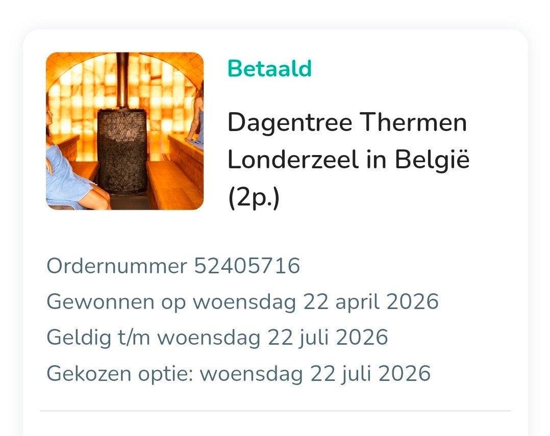 Thermen londerzeel 22 juli 2027 morgen