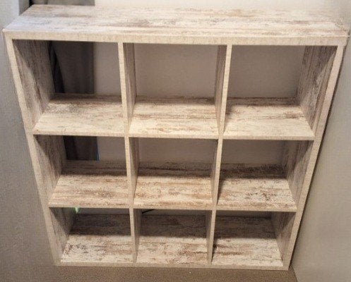 Étagère 9 cases style vintage bois blanc – bon état, Maison & Meubles, Enlèvement, Comme neuf