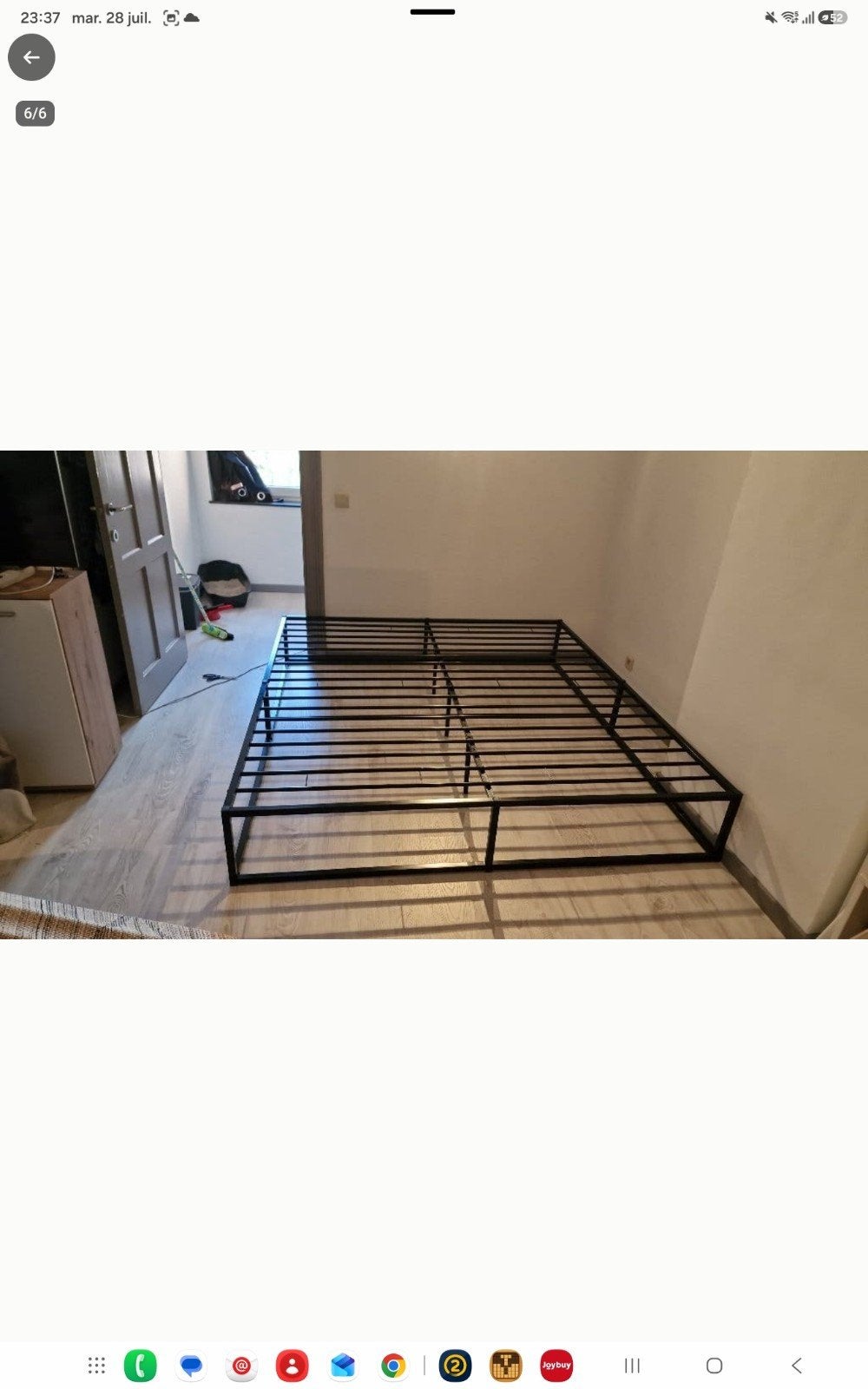 CADRE DE LIT NOIR 200X180cm - 80€, Maison & Meubles, Enlèvement, Comme neuf, Moderne