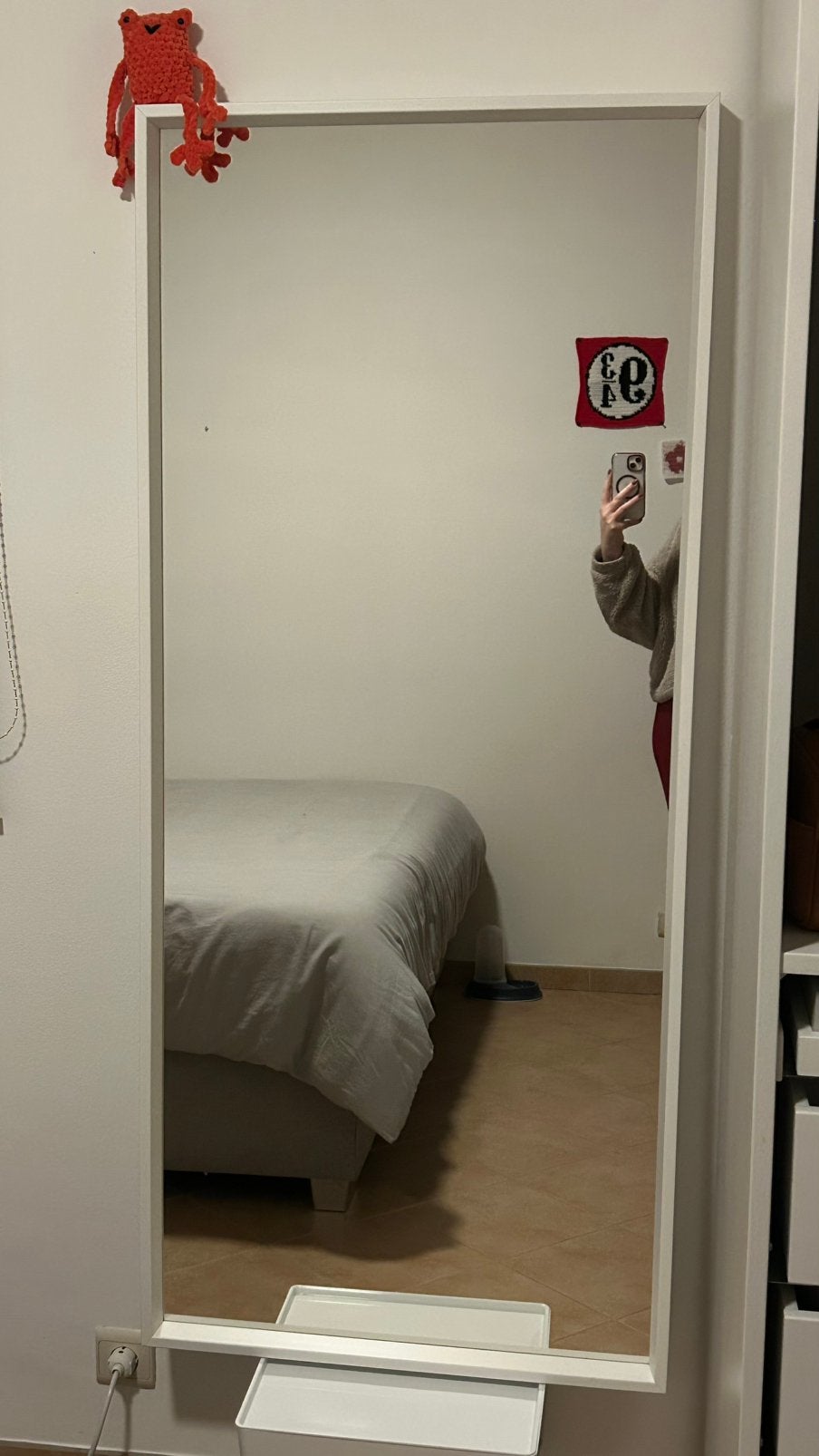 Miroir blanc, Maison & Meubles, Comme neuf, Enlèvement, 50 à 75 cm, 100 à 150 cm