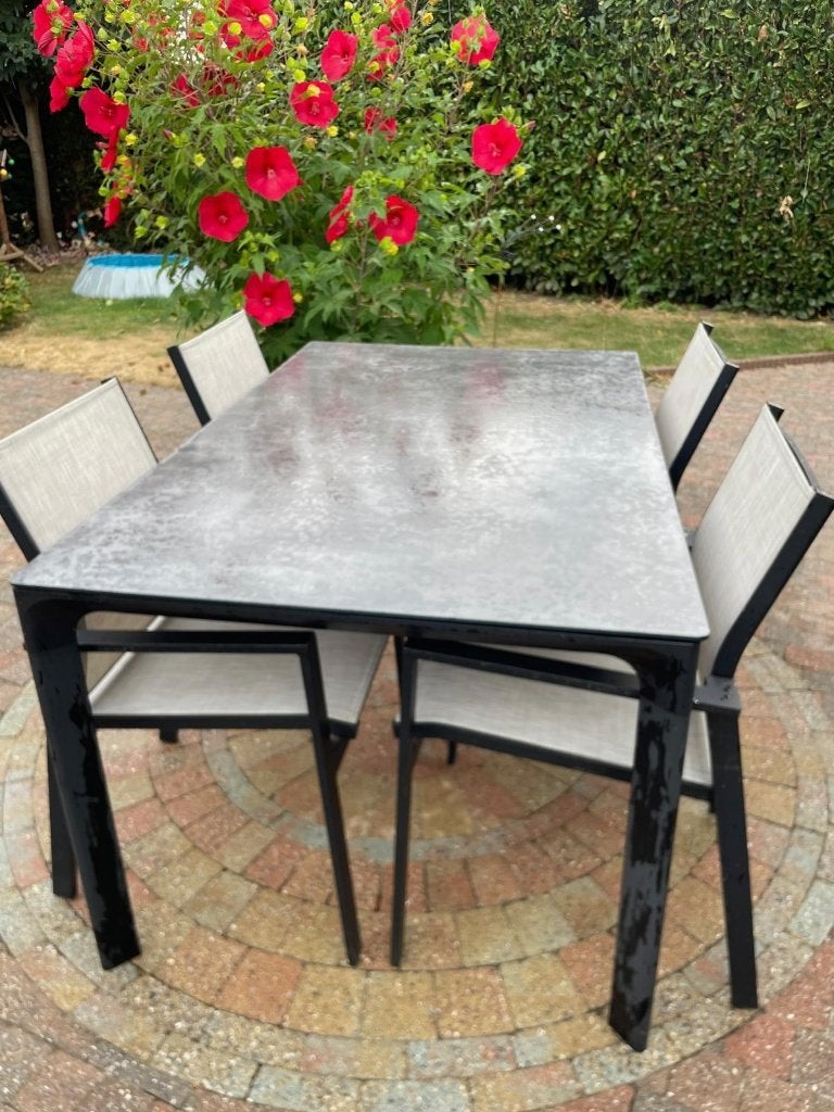 Tuintafel terrastafel tafel eettafel tuinset met stoelen, Jardin & Terrasse, Tables de jardin, Enlèvement, Utilisé, Rectangulaire