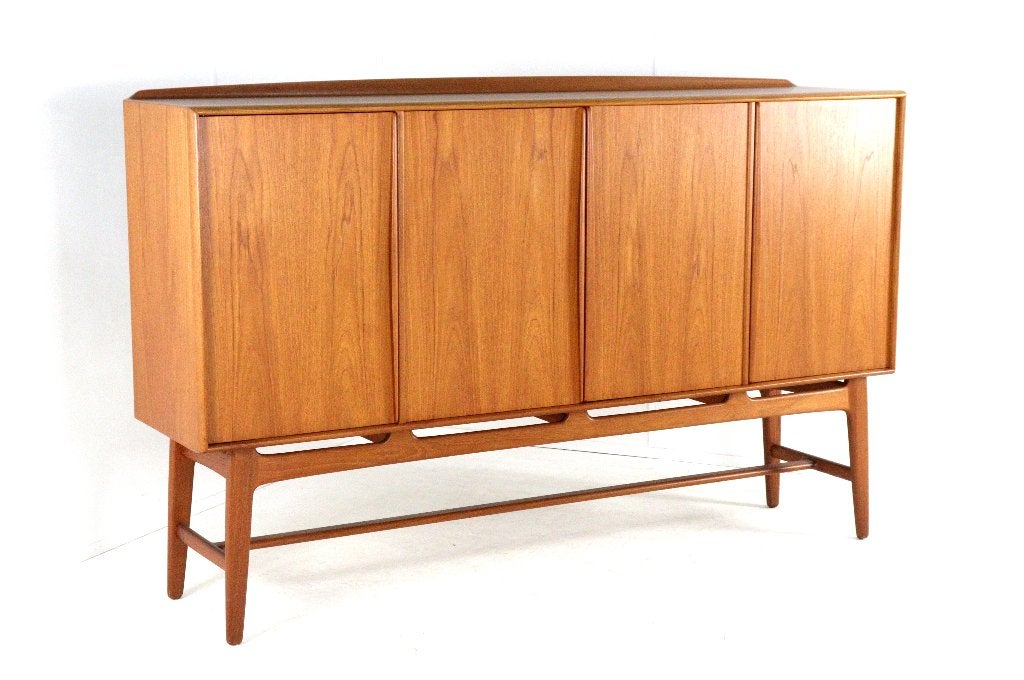 Svend Aage Madsen Knudsen & Son highboard vintage Deens, Huis en Inrichting, Kasten | Buffetkasten, Zo goed als nieuw, 100 tot 150 cm