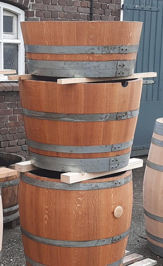 Houten bloembak / plantenbak / wijnvat / wijnton, Ophalen