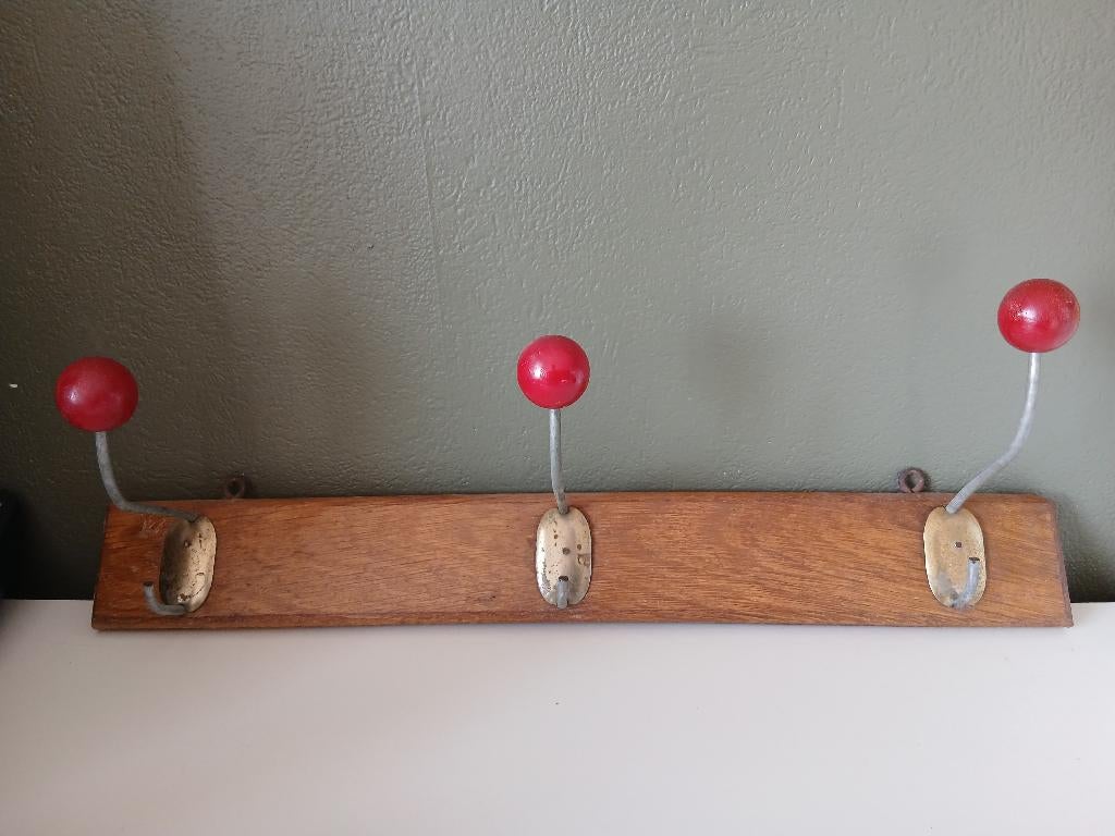 Rodebollenkapstok uit de jaren '50, Wandkapstok, Gebruikt, Ophalen of Verzenden, Minder dan 100 cm