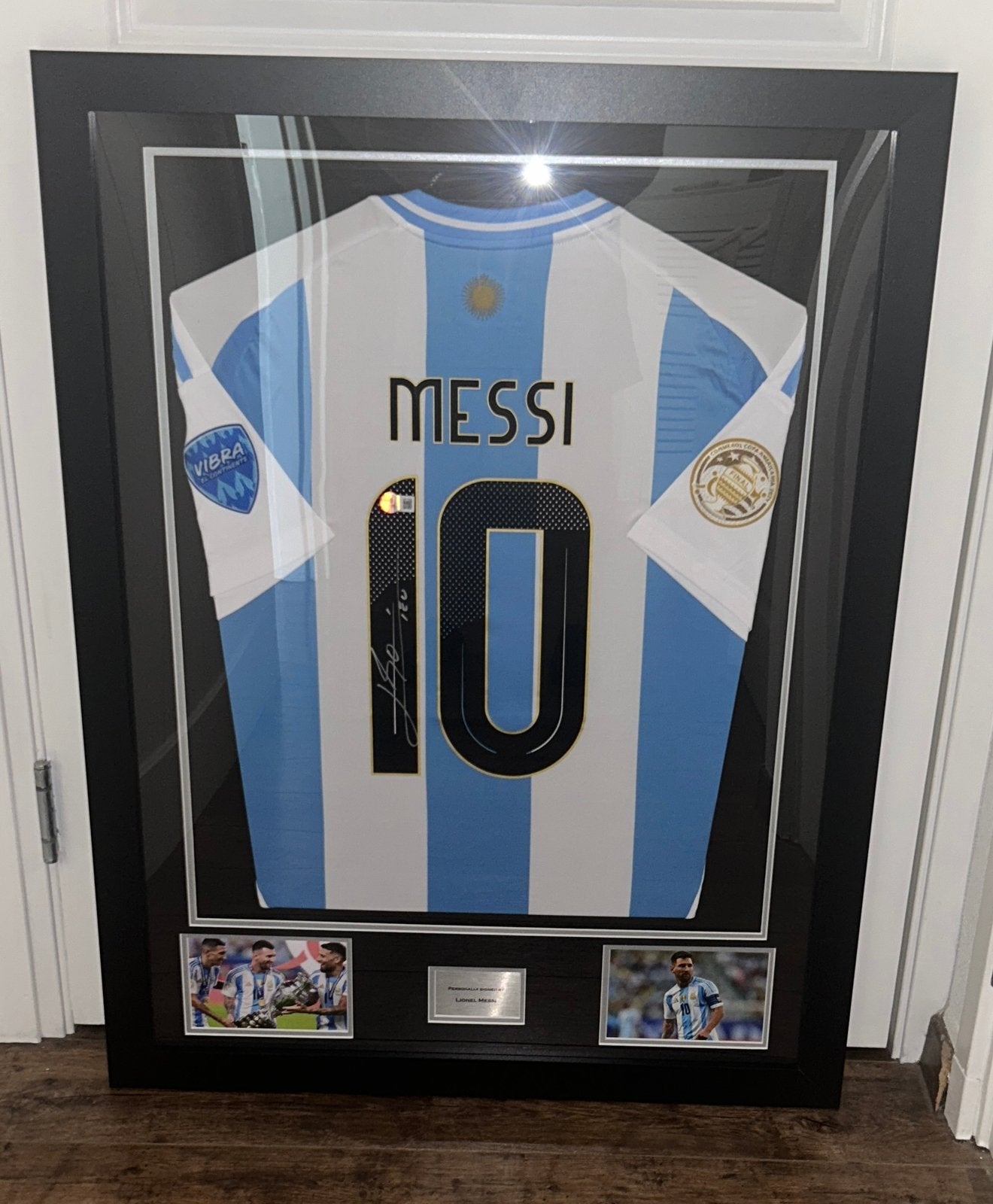 Gesigneerd Argetinie Messi Beckett, Verzamelen, Sportartikelen en Voetbal, Ophalen of Verzenden, Zo goed als nieuw, Shirt