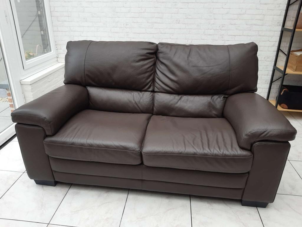 2pers zetel chateau d'ax, Banc droit, Comme neuf, Enlèvement, Cuir