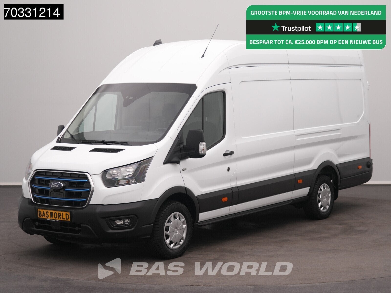Ford e-Transit 184pk Elektrisch 68kWh 317km WLTP L4H3 Hoog D, Autos, Achat, 135 kW, Entreprise, 3 places
