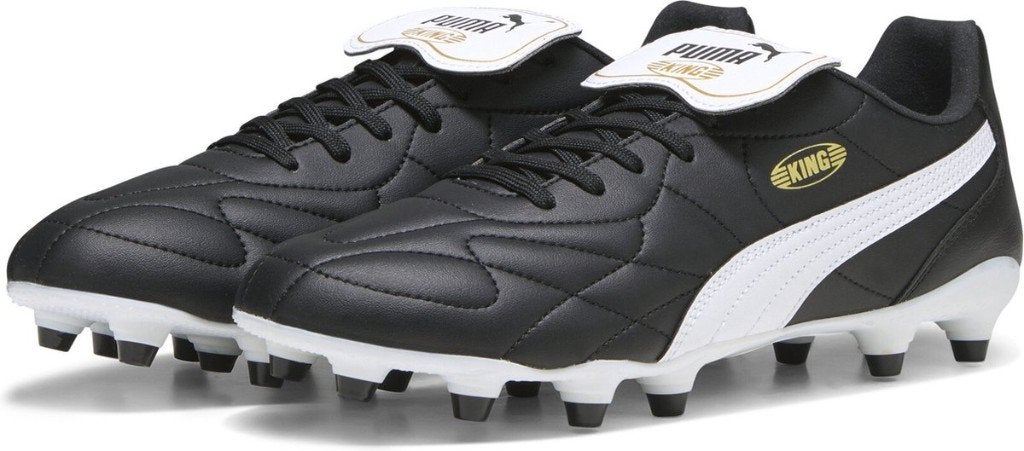 PUMA KING FG/AG Sportschoenen - Zwart/Wit/Goud - Maat 42, Enlèvement, Comme neuf, Chaussures