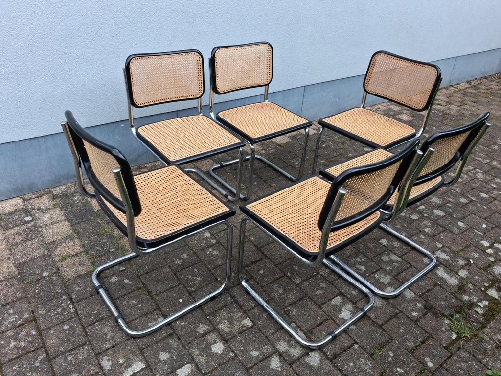 6 zwarte cesca-stoelen, made in italy., Huis en Inrichting, Stoelen, Ophalen