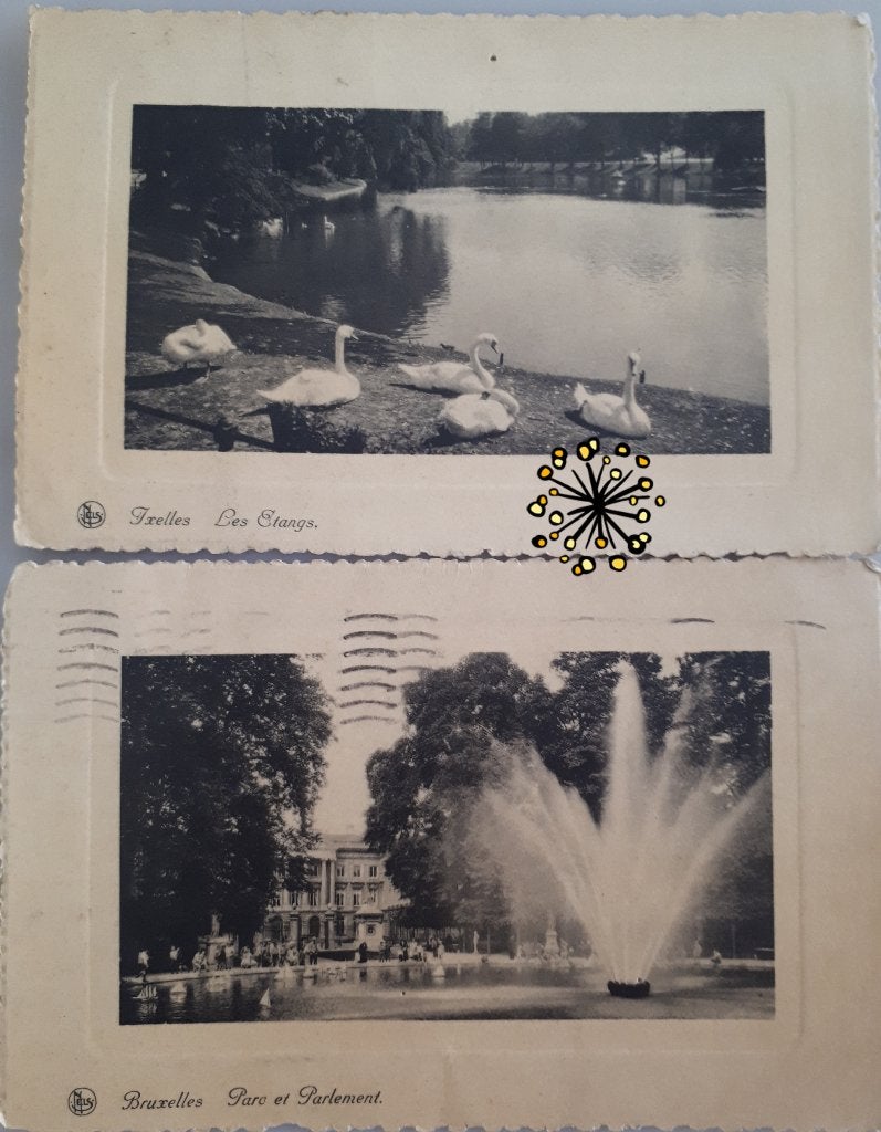 ELSENE : 2  postkaartn 1936 Parc&Parlement & Vijvers Ref B10, Ophalen of Verzenden, 1920 tot 1940, Gelopen, Brussel (Gewest)