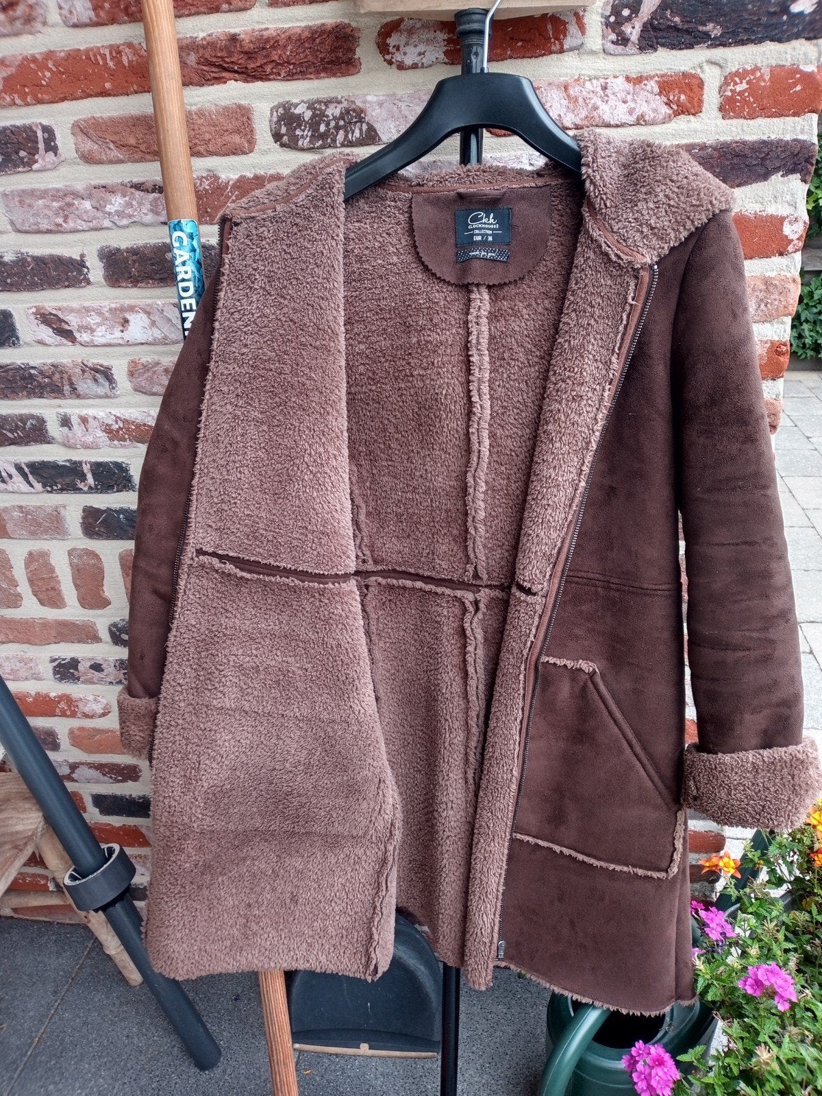 Lekker warme bruine gevoerde winterjas, Taille 36 (S), Clockhouse C&A, Brun, Enlèvement