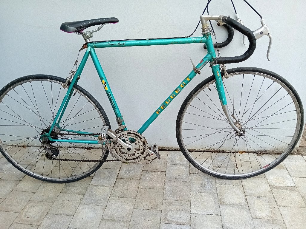 Vélo de course rétro vert PEUGEOT taille 57, Vélos & Vélomoteurs, Autres marques, 10 à 15 vitesses, Frein sur jante, 57 à 61 cm
