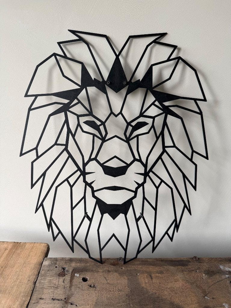 Wanddecoratie leeuw/hert, Neuf, 40 cm, Métal, Objet de décoration