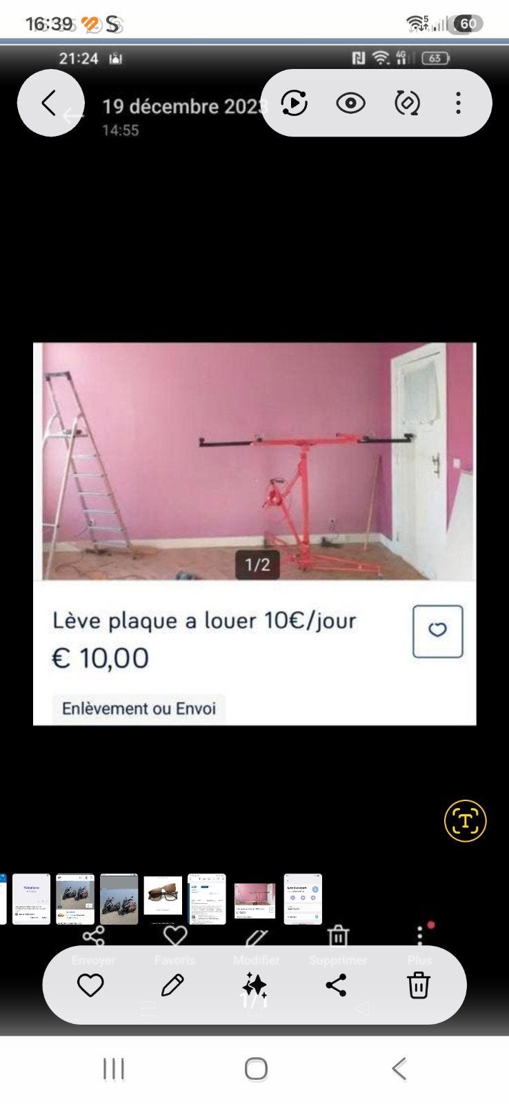 lève plaque a louer 10euro/jours, Bricolage & Construction, Plaques & Panneaux, Enlèvement ou Envoi