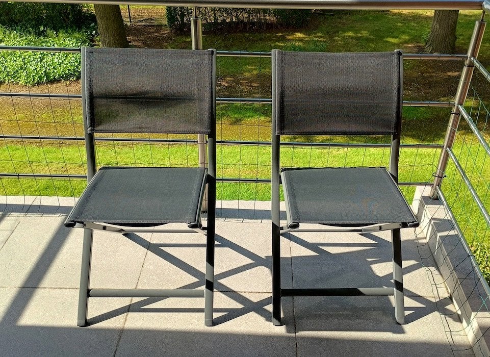2 stoelen + 2 kussens, Enlèvement, Utilisé