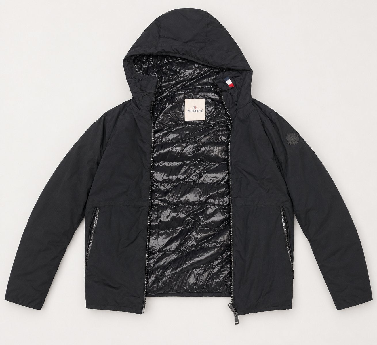 Moncler Maya zwarte jas - AUTHENTIEKE glanzende voering, Kleding | Heren, Ophalen of Verzenden, Zo goed als nieuw, Zwart