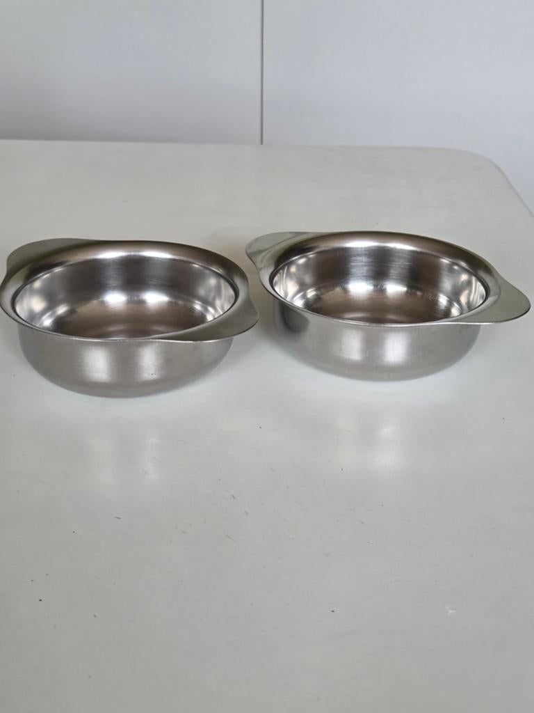 2 inox soepkommen, Huis en Inrichting, Keuken | Servies, Ophalen of Verzenden, Gebruikt