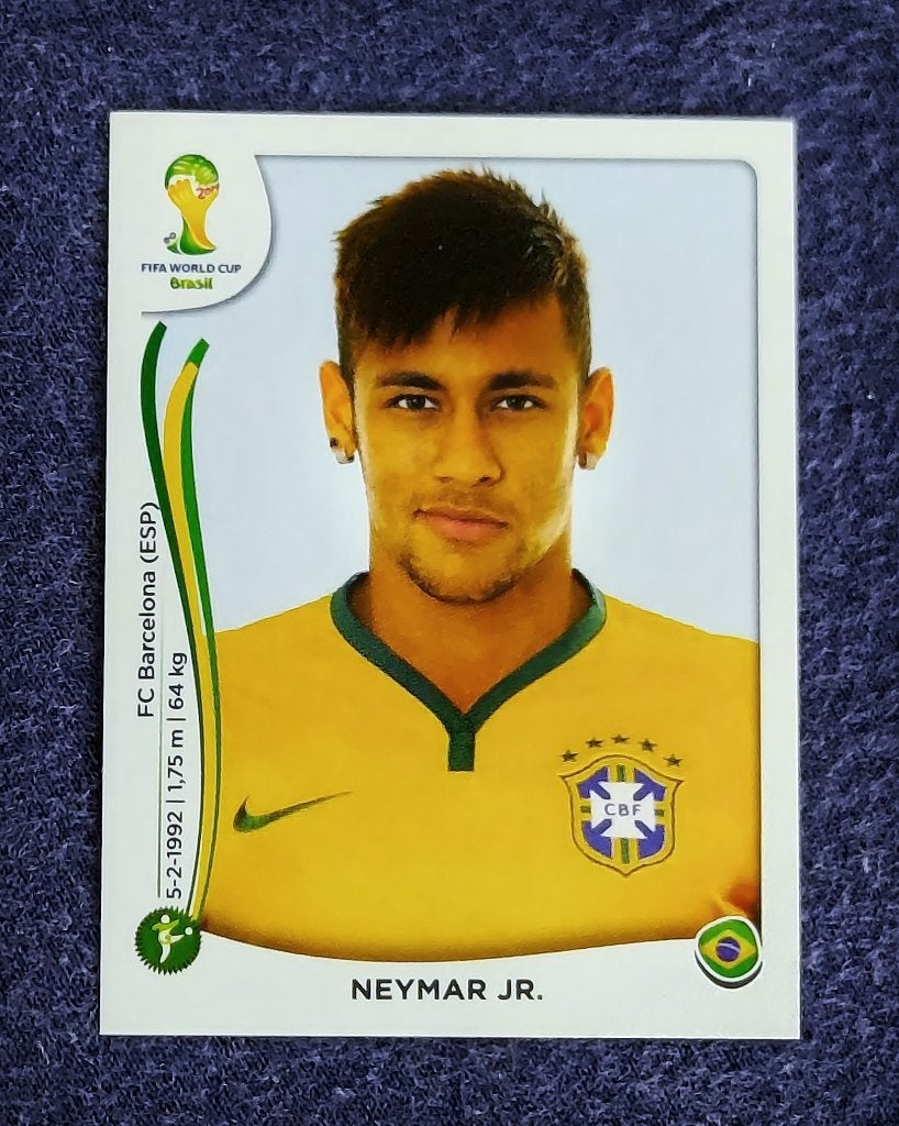 Panini sticker card voetbal ' WK 2014 - Neymar Jr. ', Enlèvement ou Envoi, Neuf, Affiche, Image ou Autocollant