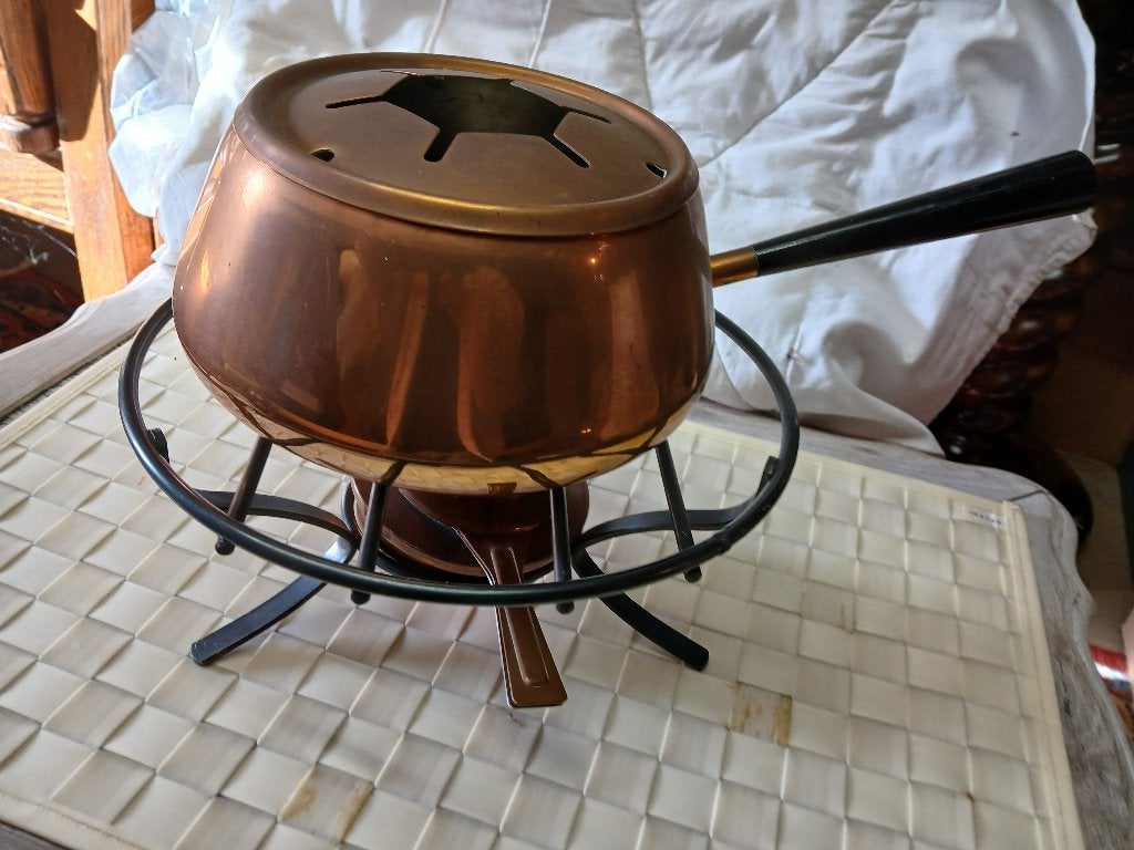 koperen fondue-set, Antiek en Kunst, Ophalen of Verzenden, Koper