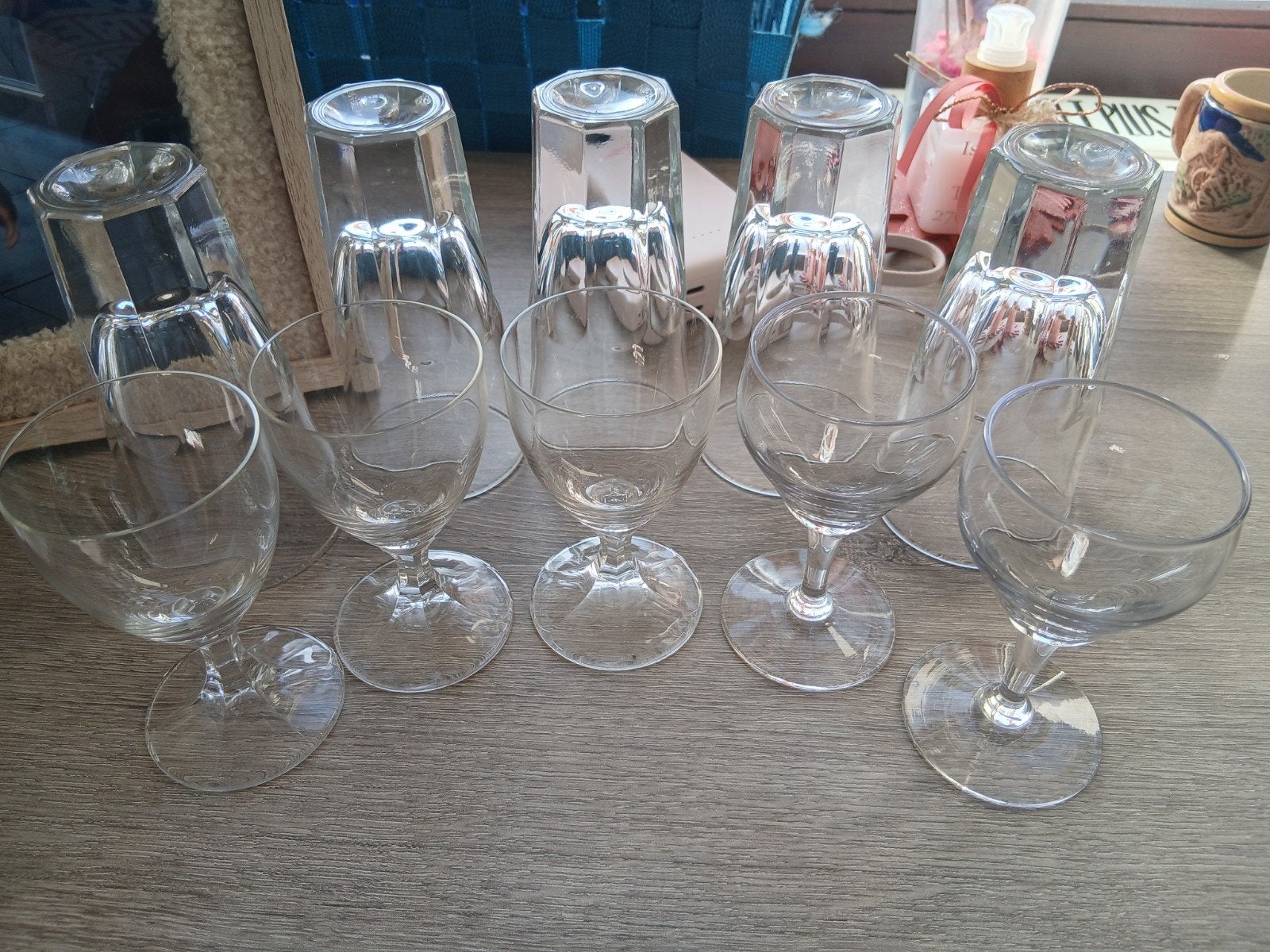 ensembles de verres pied christal, Enlèvement, Comme neuf, Autres types
