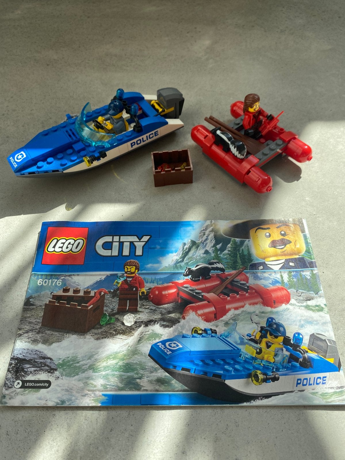 Lego politieboot en stroper met rubber boot, Ophalen of Verzenden, Zo goed als nieuw, Lego