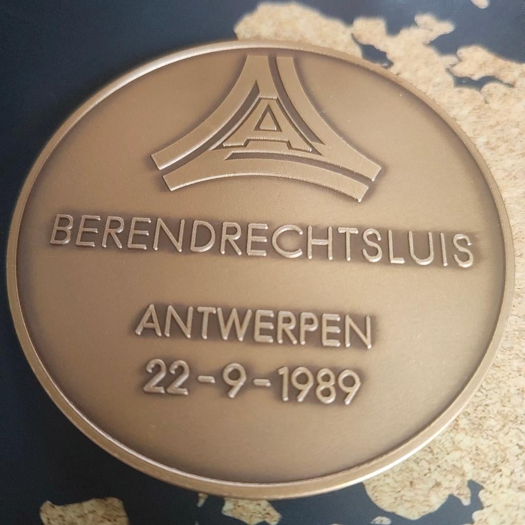 herdenkingsmedaille Berendrechtsluis 1989 (inhuldiging), Enlèvement ou Envoi, Bronze