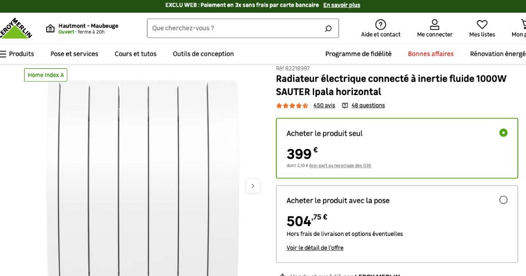 Radiateur électrique connecté à inertie fluide, Enlèvement, Radiateur