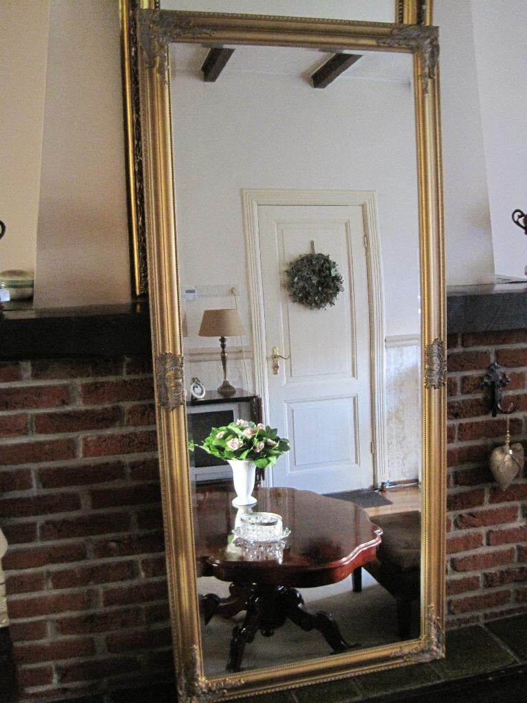 "Exclusieve" Old-Gold "Facet Geslepen"Lange!! "Barok"Spiegel, Huis en Inrichting, Woonaccessoires | Spiegels, Ophalen of Verzenden