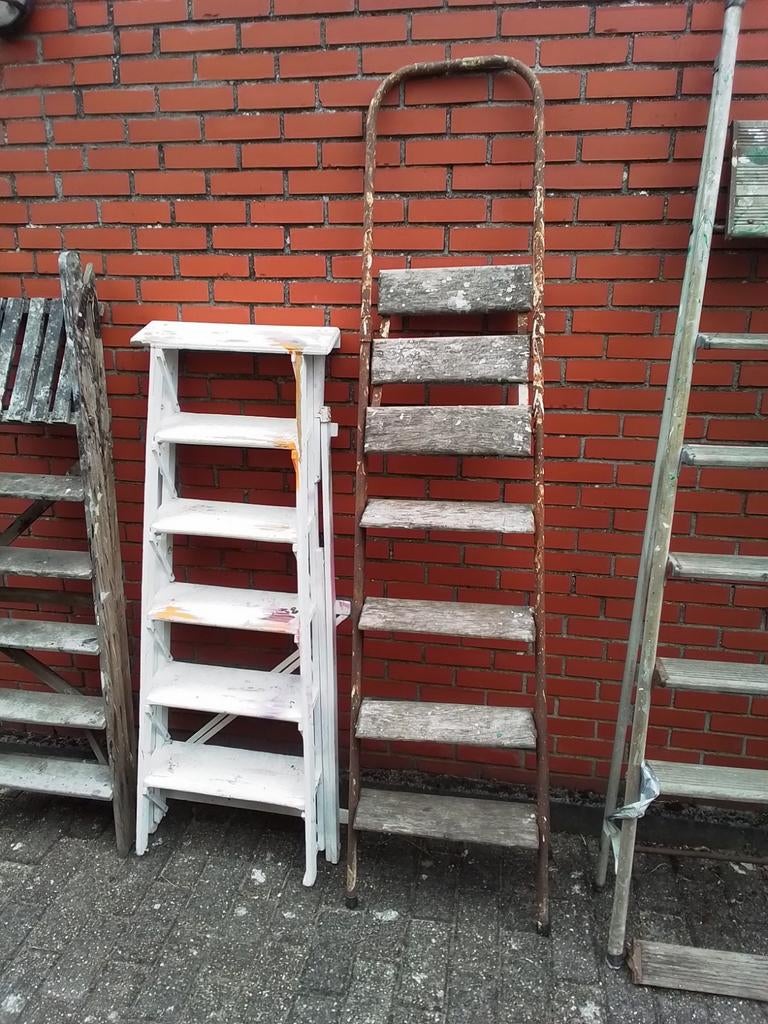 Houten | Metalen Trapladders | Per stuk te koop, Enlèvement, Utilisé