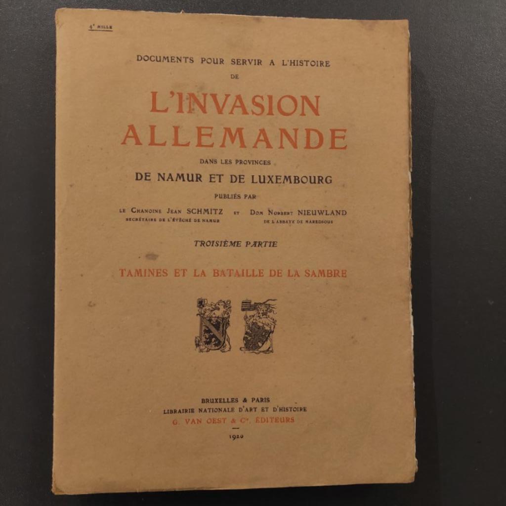 rare + invasion allemande province Namur - EO 1920 - Tamines, Enlèvement ou Envoi