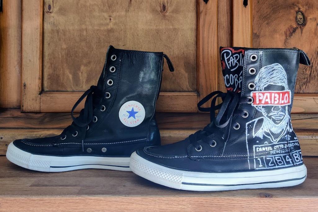 Hoge sneakers Converse All stars zwart leder heren, Kleding | Heren, Schoenen, Ophalen of Verzenden, Zwart, Sneakers