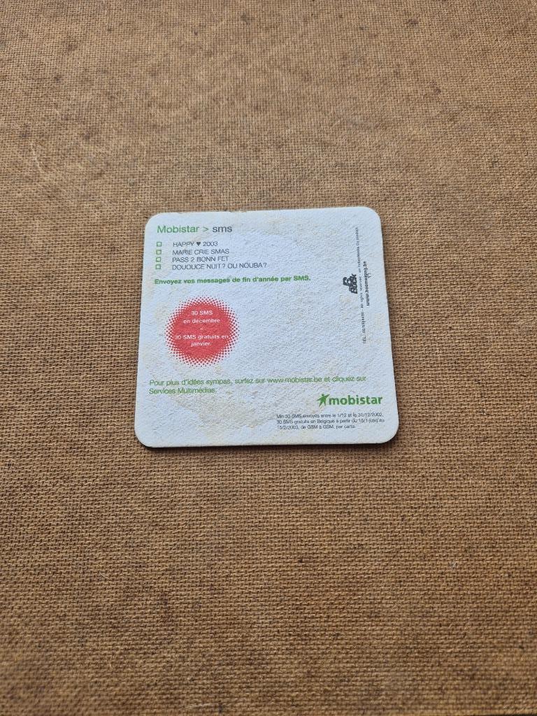 Sous bock Mobistar, Enlèvement ou Envoi, Utilisé, Sous-bock, Autres marques