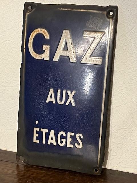 Frans emaillebordje "Gaz aux étages", Ophalen