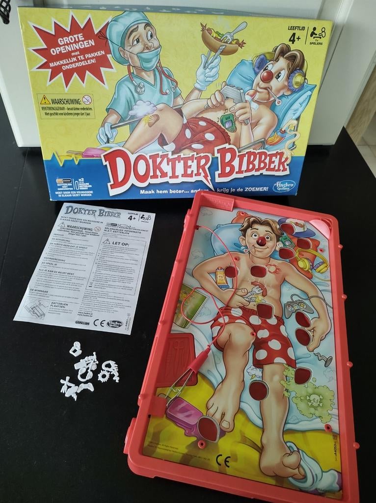 Spel dokter bibber, Hasbro, compleet, Een of twee spelers, Ophalen of Verzenden, Zo goed als nieuw, MB
