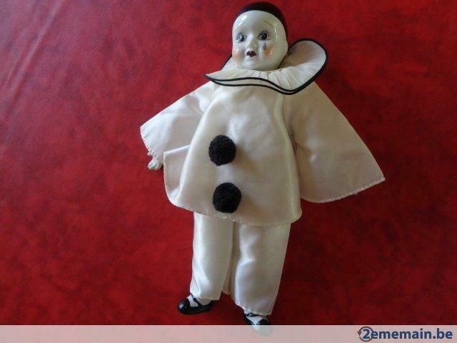 Pierrot blanc / noir. "Vintage"., Ophalen of Verzenden, Gebruikt, Porselein