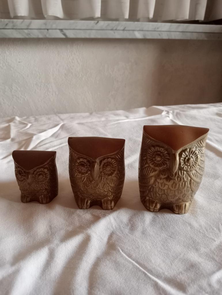 Koperen uiltjes 3 stuks, Ophalen, Gebruikt