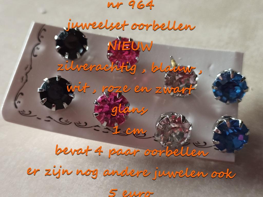 964. Parure : boucles d'oreilles, NEUF, frais de port inclus, Bijoux, Sacs & Beauté, Boucles d'oreilles, Autres matériaux, Bleu