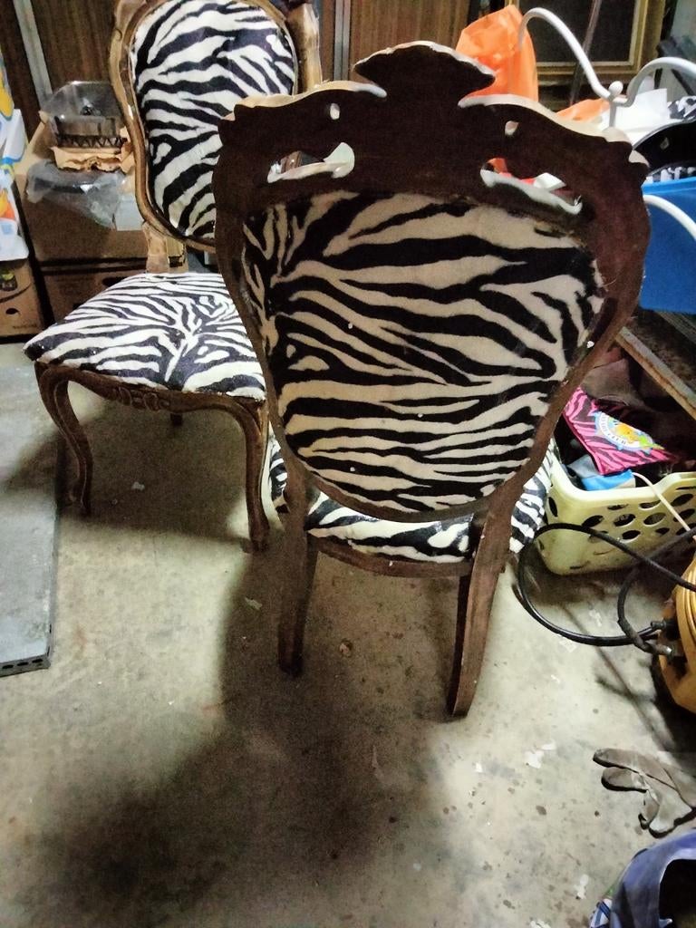 2 barok stoelen met zebra print, Huis en Inrichting, Stoelen, Ophalen of Verzenden, Zo goed als nieuw