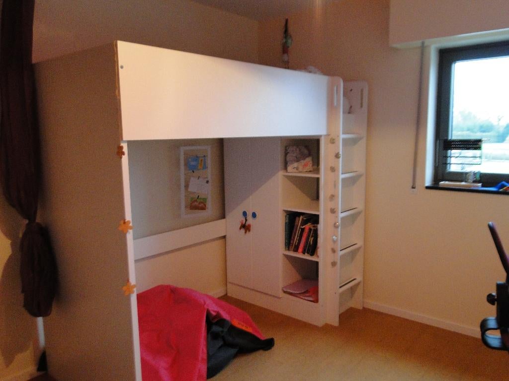 hoogslaper stapelbed met kast, Enlèvement, Comme neuf, Lit mezzanine