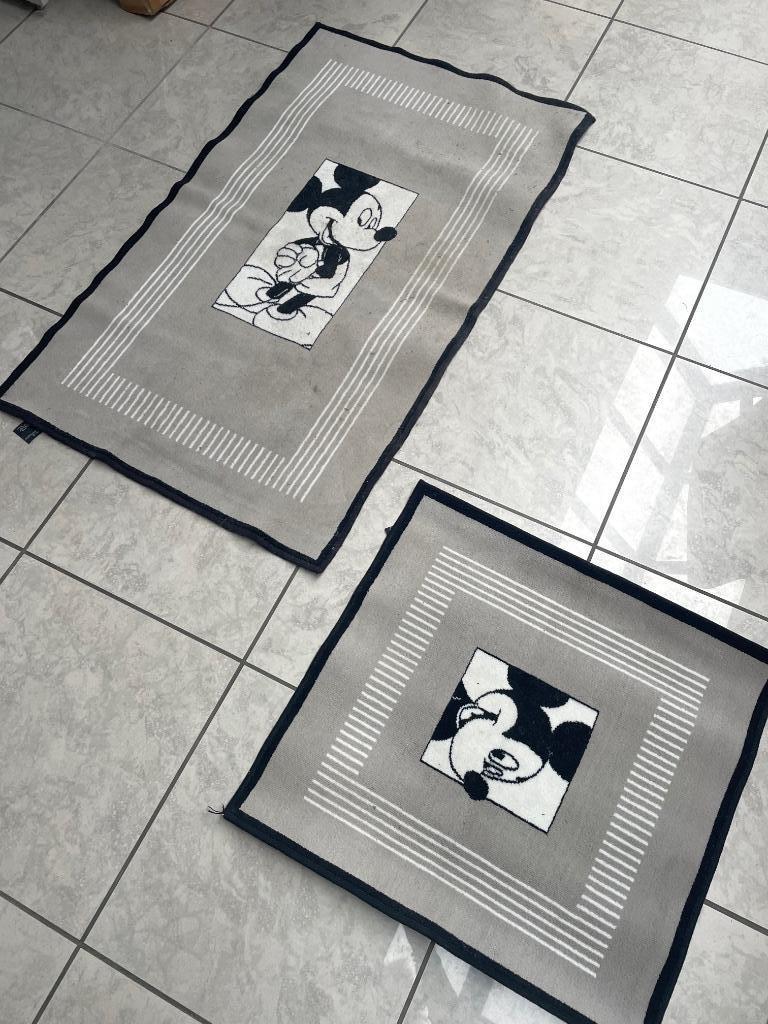 2 x tapis Mickey chambre d'enfant + draperie de douche, Enlèvement, Comme neuf