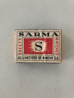 3 anciennes boîtes d'allumettes. Sarma, Ruby, Padanga, Envoi, Utilisé, Boîtes ou marques d'allumettes