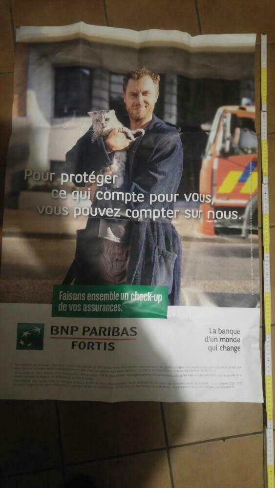 Affiche 15.12.21 bnp paribas fortis 95 cm  70 cm, Enlèvement ou Envoi