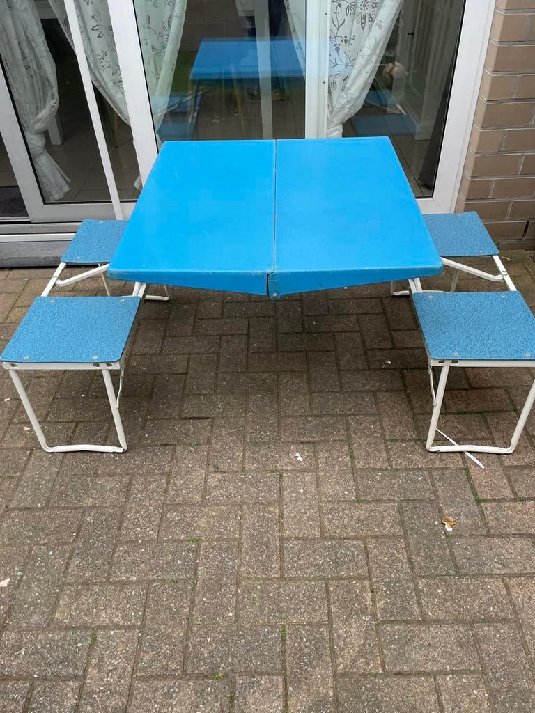 Camping tafel met 4stoelen, Caravans en Kamperen, Kampeermeubelen, Ophalen, Campingtafel