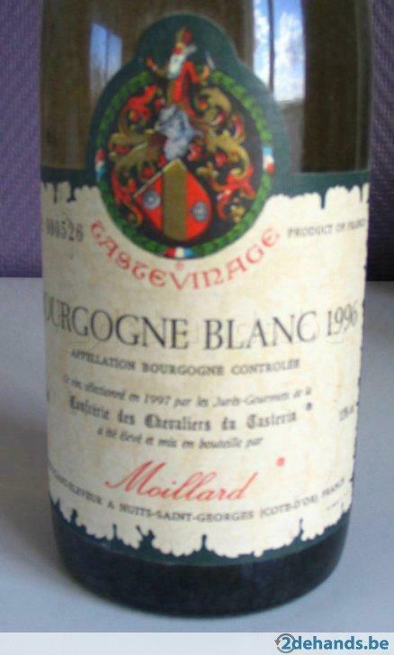 1 Fles Uitzonderlijke Wijn: Bourgogne Blanc"CASTEVINAGE"1996, Verzamelen, Wijnen, Ophalen, Frankrijk, Witte wijn, Vol