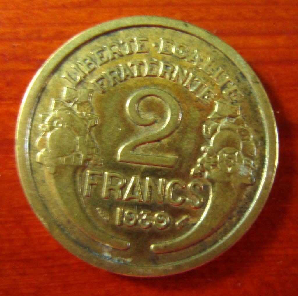 Pièce monnaie FRANCE - 2 francs - 1939, Envoi, France, Monnaie en vrac
