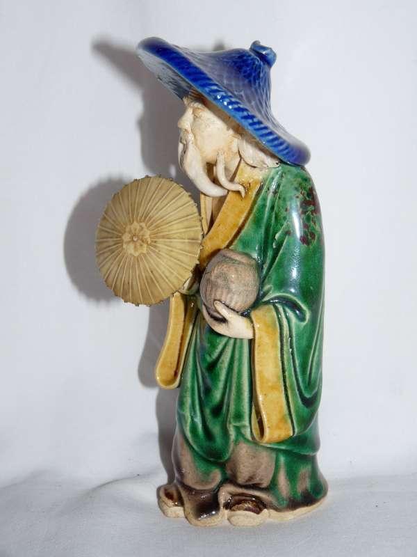 Oude Chinese man in aardewerk, Ophalen of Verzenden